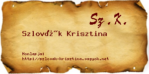 Szlovák Krisztina névjegykártya