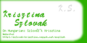 krisztina szlovak business card